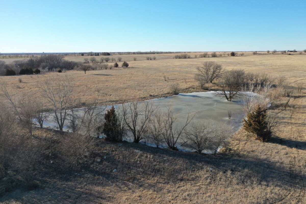 65.74 Acres Marion County Kansas Land For Sale; Nice Pond, Pasture